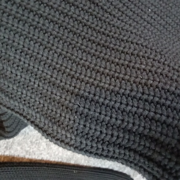 Jenni Kayne Black V-Neck Sweater Oversized Organic Cotton Fisherman Womens M - Picture 5 of 10